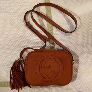 SOLD - GUCCI Soho Nubuck Leather Disco Bag, Orange